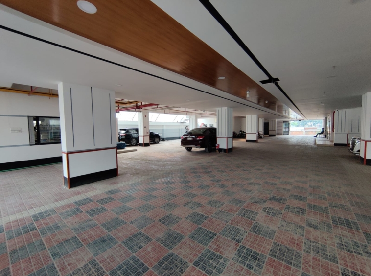 South-facing luxury apartment for sale in Bashundhara 5600 square feet apartment Bashundhara Dhaka Premium kitchen with cabinetry in 4 bed flat Bashundhara Spacious living and dining area in 9th floor apartment